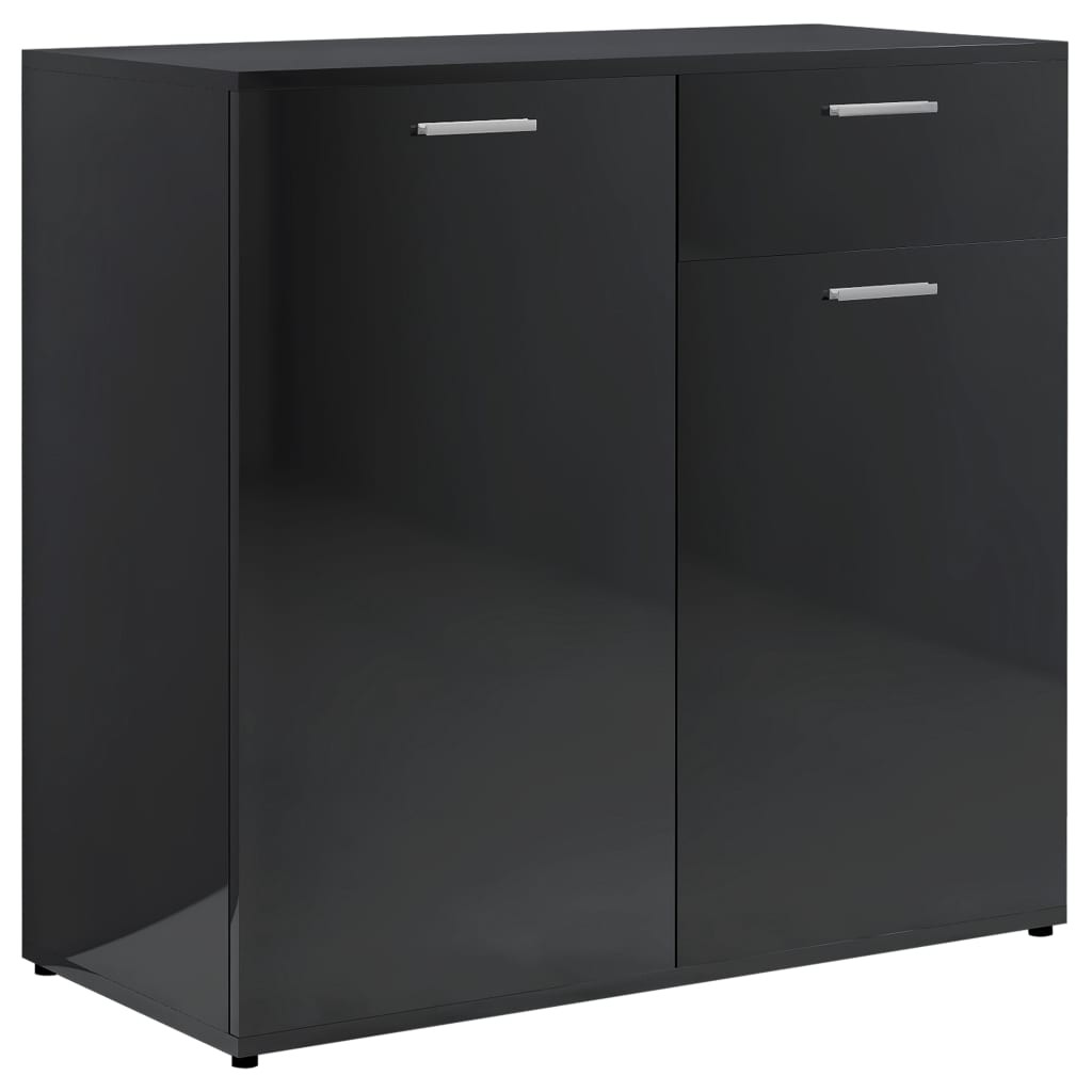 Sideboard High Gloss Black 160x36x75 cm Chipboard